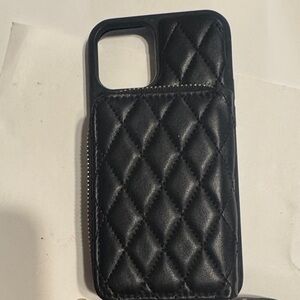 Elegant Black Quilted Phone Case